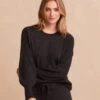 The Coziest Cashmere Blend Bishop-Sleeve Sweater - Charcoal