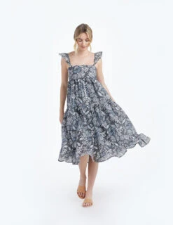 The Tiered Ruffle Midi Dress - Island Floral -Summersalt Shop 1 ModelFront 57cecefb 3330 4dc0 9f33 57944072335c