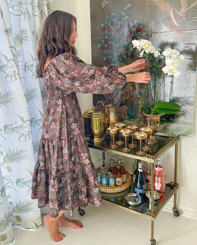 The Tiered Puff Sleeve Dress - Autumn Meadow The Tiered Puff Sleeve Dress - Autumn Meadow -Summersalt Shop 1 ModelFront 5 43fab577 b149 4de4 976f de343aa6342c