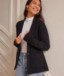 The Ribbed Sweater Blazer - Sea Urchin 5 The Ribbed Sweater Blazer - Sea Urchin -Summersalt Shop 1 ModelFront 640222c4 9b6e 4ae2 b674 b85377cd5471