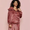 The Plush Velour Half-Zip Pullover - Rosewood 2 The Plush Velour Half-Zip Pullover - Rosewood -Summersalt Shop 1 ModelFront 7fd204b3 2b84 48f1 9f10 0364294e6f08