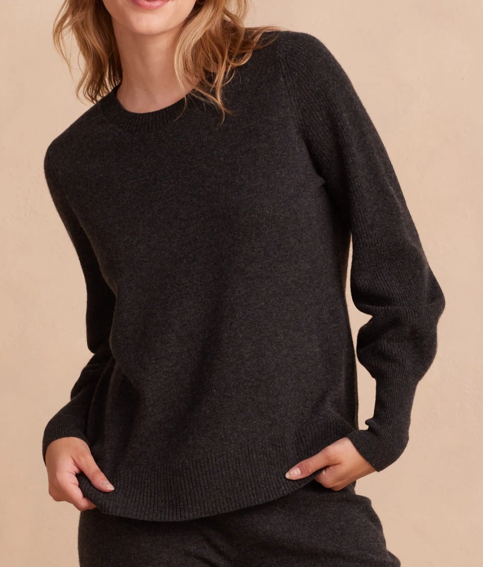The Coziest Cashmere Blend Bishop-Sleeve Sweater - Charcoal The Coziest Cashmere Blend Bishop-Sleeve Sweater - Charcoal -Summersalt Shop 2 Coziest Cashmere Blend Bishop Sleeve Sweater Charcoal