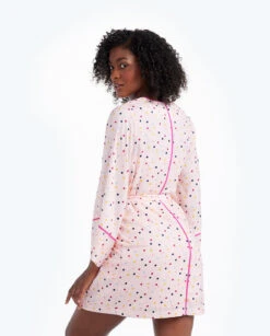The Cloud 9 Silky Robe - Confetti Dot In Blush & Tangerine 7 The Cloud 9 Silky Robe - Confetti Dot In Blush & Tangerine -Summersalt Shop 2 ModelBack 537ad6b5 2aec 4571 be23 dbf12a5080d5