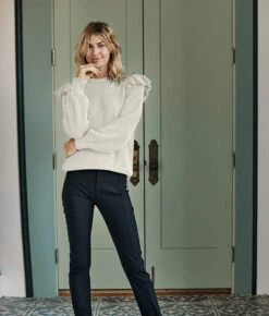 The Flirty Ruffle Sleeve Sweater - White Sand -Summersalt Shop 2 ModelBack 7839cccf 9428 4bd0 bad7 52fd32857027