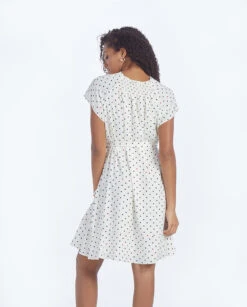 The Silky Flutter Sleeve Dress - White Sand Dot -Summersalt Shop 2 ModelBack da40e0b0 ccd7 45b9 b40b 54190c4e82fa