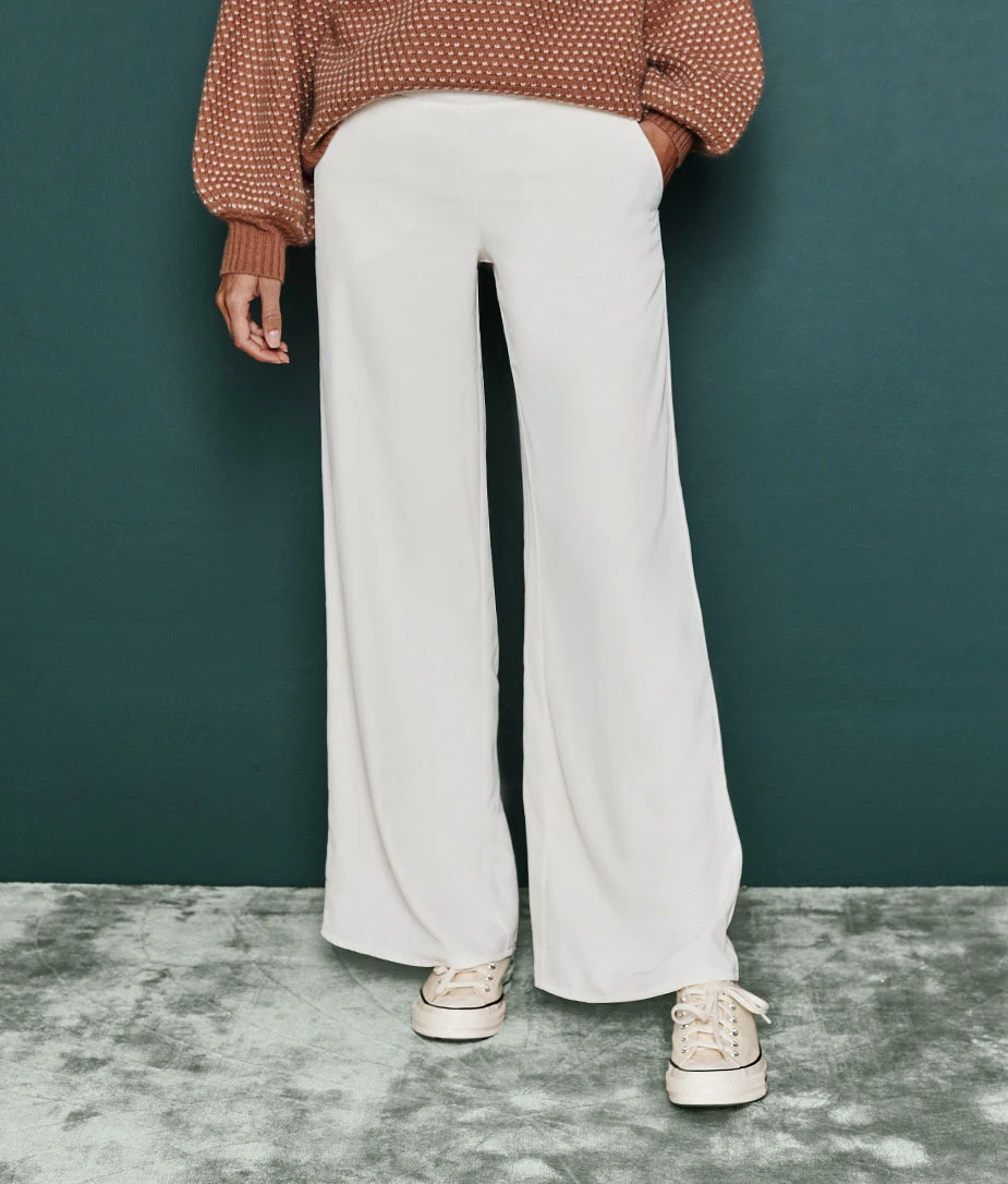 The Perfect Wide Leg Pant - White Sand The Perfect Wide Leg Pant - White Sand -Summersalt Shop 3 ModelFullBody 15d2266a 151c 4519 8d99 fd9d60111391