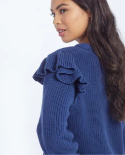 The Flirty Ruffle Sleeve Sweater - Atlantic -Summersalt Shop 4 ModelDetailBack 7e598f7a 3e3d 4d3c 80f5 4fcbef5a0d2f
