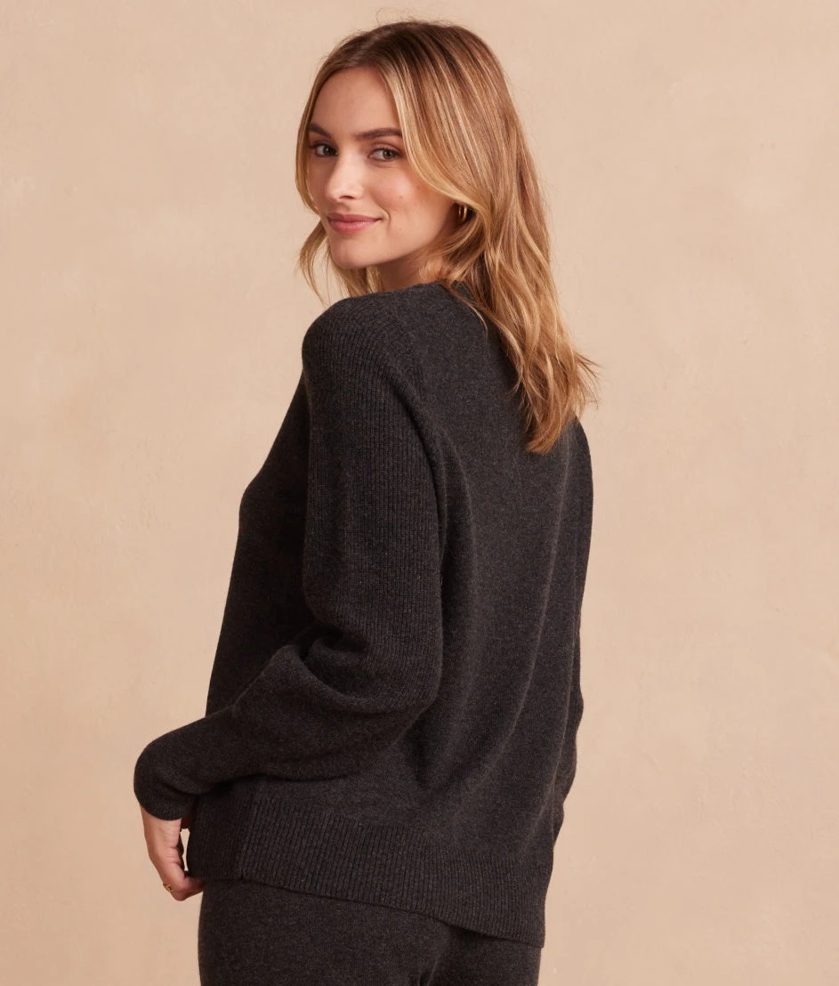 The Coziest Cashmere Blend Bishop-Sleeve Sweater - Charcoal The Coziest Cashmere Blend Bishop-Sleeve Sweater - Charcoal -Summersalt Shop 5 Coziest Cashmere Blend Bishop Sleeve Sweater Charcoal