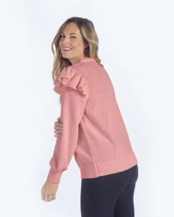 The Flirty Ruffle Sleeve Sweater - Desert Rose -Summersalt Shop 5 ExtraProductShot b3bfba43 ce75 4993 8d2b 0396a8b0cc73