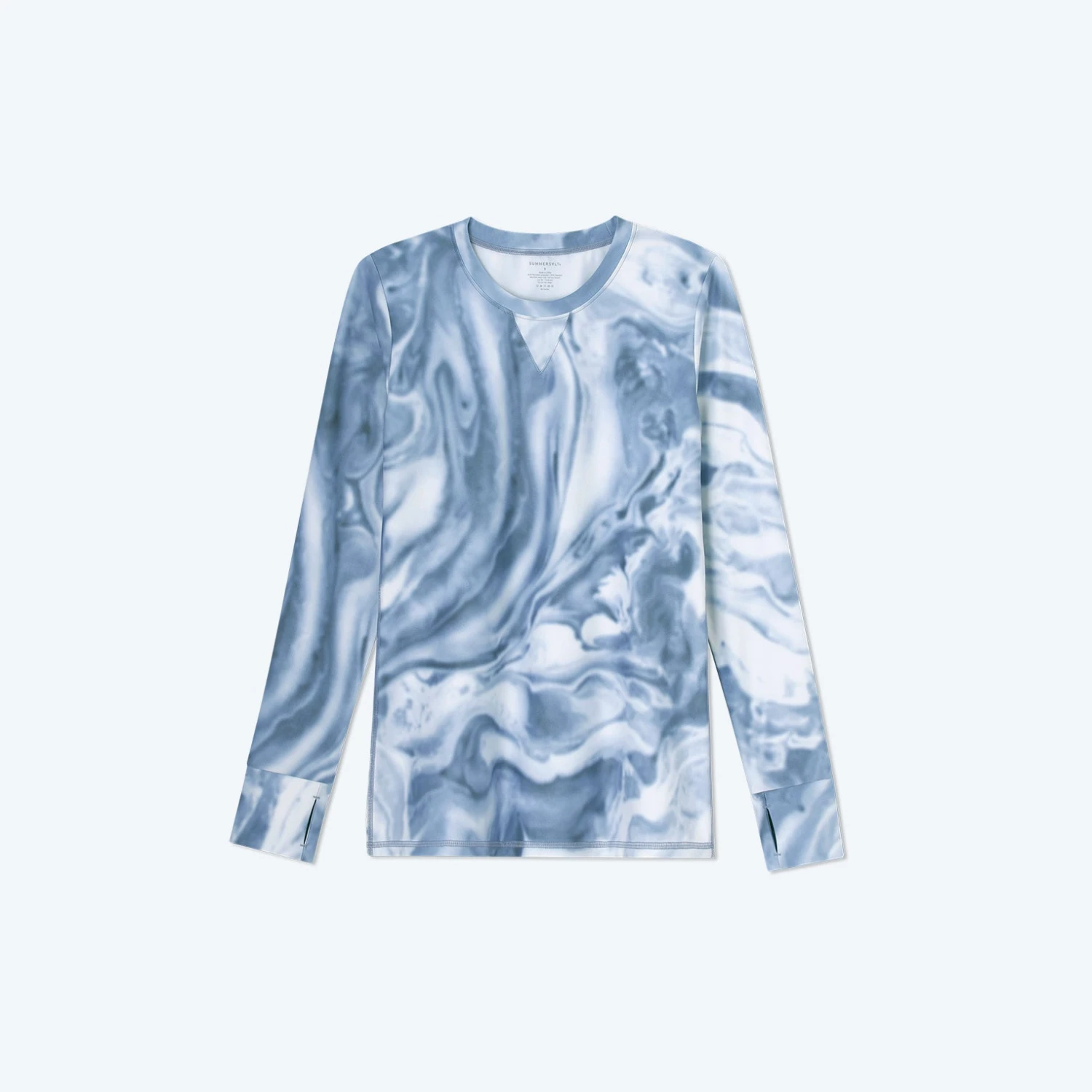The Long Sleeve Pullover - Slate Marble The Long Sleeve Pullover - Slate Marble -Summersalt Shop ActivewearLongsleeve MarbleSlate
