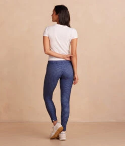 The Colorblocked High Rise 7/8 Legging - Gingham In Blue Mountain & Toffee 4 The Colorblocked High Rise 7/8 Legging - Gingham In Blue Mountain & Toffee -Summersalt Shop Back Full TheColorblockedDo It AllHighRise78LengthLegging GinghaminBlueMountain Toffee