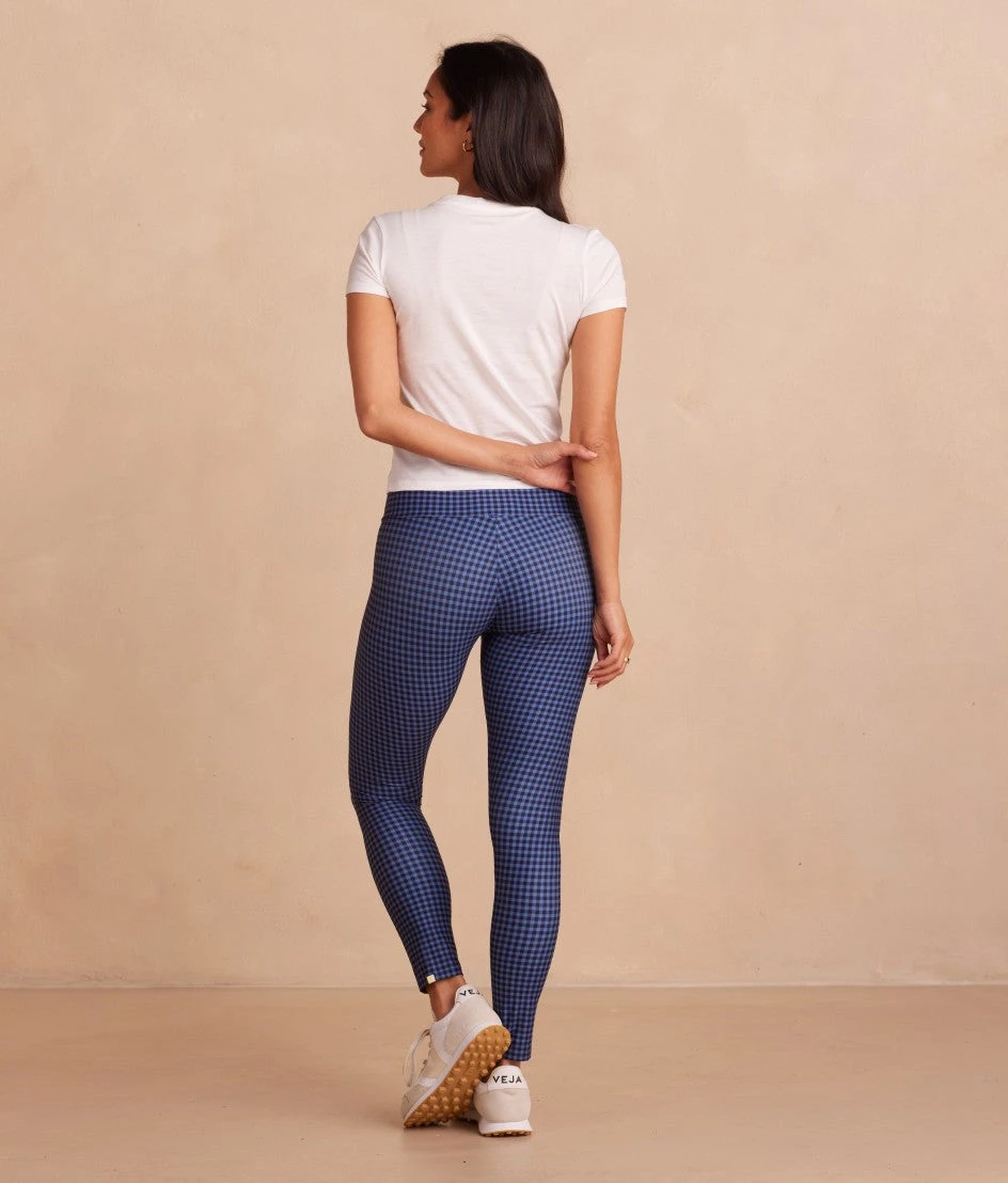 The Colorblocked High Rise 7/8 Legging - Gingham in Blue Mountain & Toffee The Colorblocked High Rise 7/8 Legging - Gingham In Blue Mountain & Toffee -Summersalt Shop Back Full TheColorblockedDo It AllHighRise78LengthLegging GinghaminBlueMountain Toffee