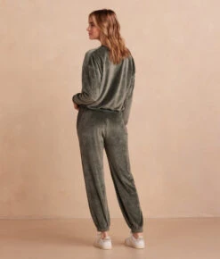 The Plush Velour Relaxed Crew - Olive -Summersalt Shop Back Full ThePlushVelourRelaxedCrew Olive