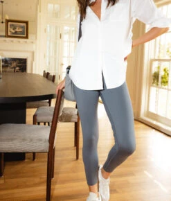 The Coziest High Rise Full Length Leggings - Smoke 4 The Coziest High Rise Full Length Leggings - Smoke -Summersalt Shop Brushed High Rise Full Length Leggings 3