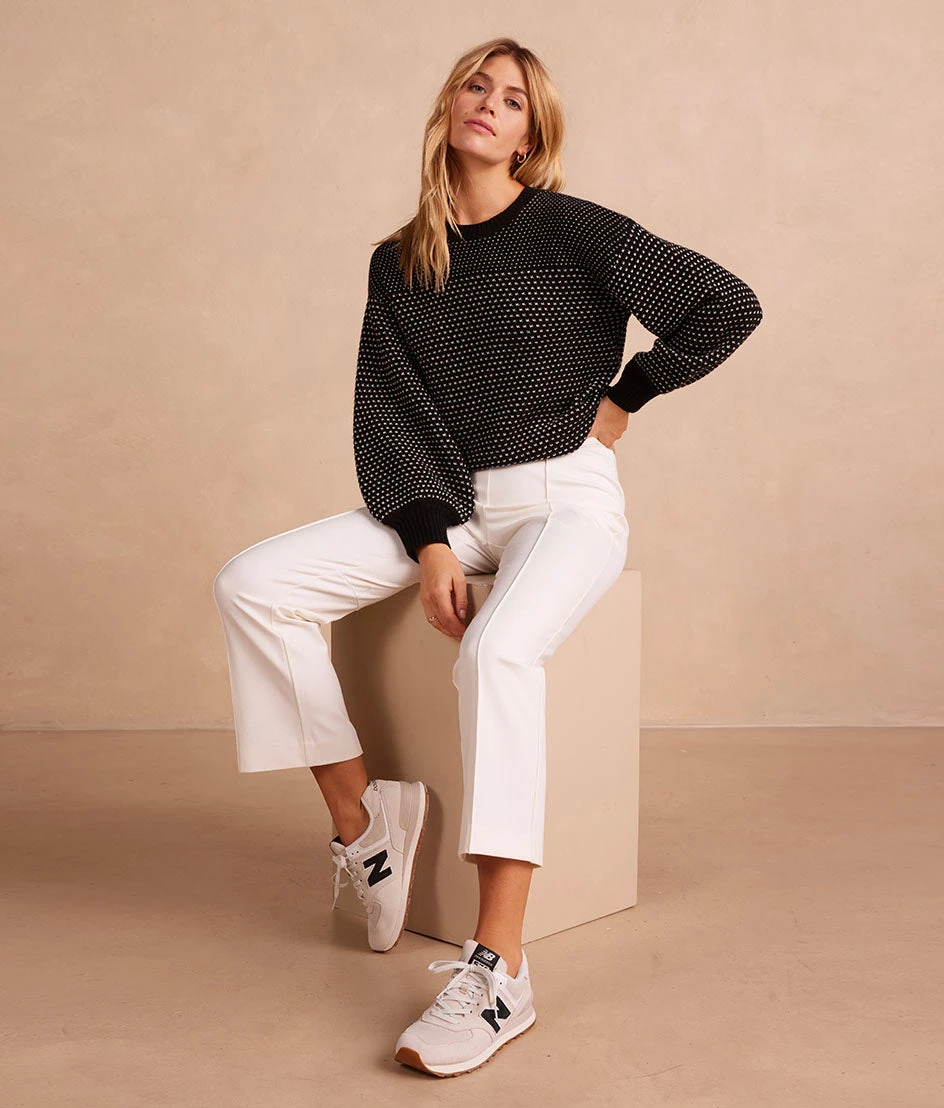 The Luxe Cashmere Blend Mix Stitch Sweater - Sea Urchin & Dune The Luxe Cashmere Blend Mix Stitch Sweater - Sea Urchin & Dune -Summersalt Shop