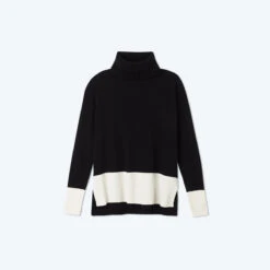 The Coziest Cashmere Blend Turtleneck - Sea Urchin & White Sand 7 The Coziest Cashmere Blend Turtleneck - Sea Urchin & White Sand -Summersalt Shop CashmereBlendTurtleneck SeaUrchin WhiteSand