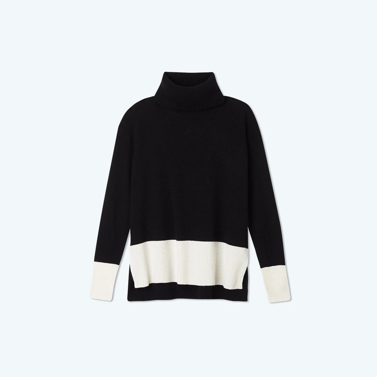 The Coziest Cashmere Blend Turtleneck - Sea Urchin & White Sand The Coziest Cashmere Blend Turtleneck - Sea Urchin & White Sand -Summersalt Shop CashmereBlendTurtleneck SeaUrchin WhiteSand