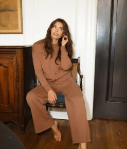The Luxe Cashmere Blend Sweater Pant - Praline