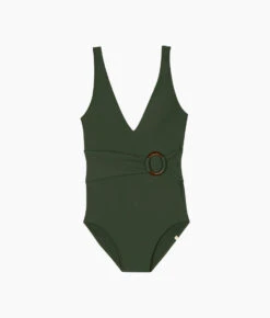 The Cinch Belted Backflip - Olive -Summersalt Shop Cinch Belt Backflip Olive FLAT