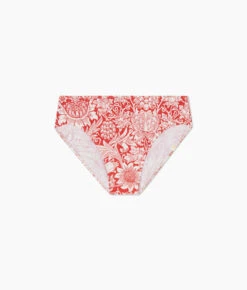 The Classic Mid-Rise Bikini Bottom - Sunflower In Watermelon -Summersalt Shop Classic Mid Rise Bikini Bottom Sunflower Yew Aril in Watermelon 1