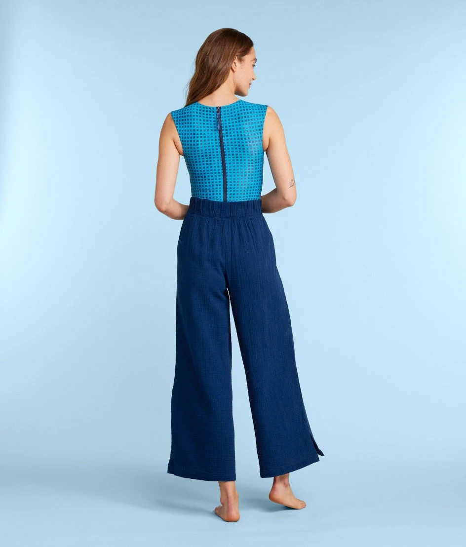 The Cloud Gauze Wide-Leg Pants - Deep Sea The Cloud Gauze Wide-Leg Pants - Deep Sea -Summersalt Shop CloudGauzeWide LegPantsDeepSeaBack1
