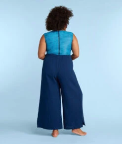 The Cloud Gauze Wide-Leg Pants - Deep Sea 6 The Cloud Gauze Wide-Leg Pants - Deep Sea -Summersalt Shop CloudGauzeWide LegPantsDeepSeaBack2