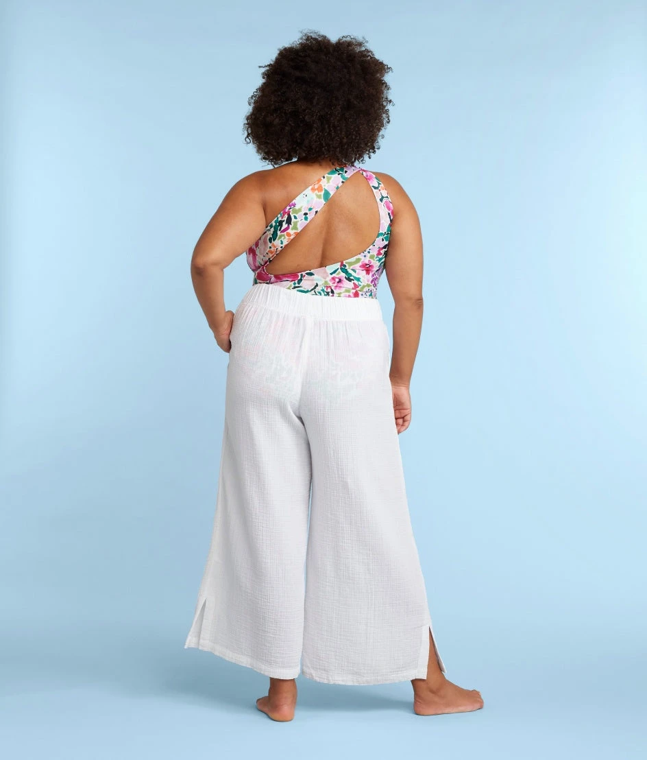 The Cloud Gauze Wide-Leg Pants - White Sand The Cloud Gauze Wide-Leg Pants - White Sand -Summersalt Shop CloudGauzeWide LegPantsWhiteSandBack2