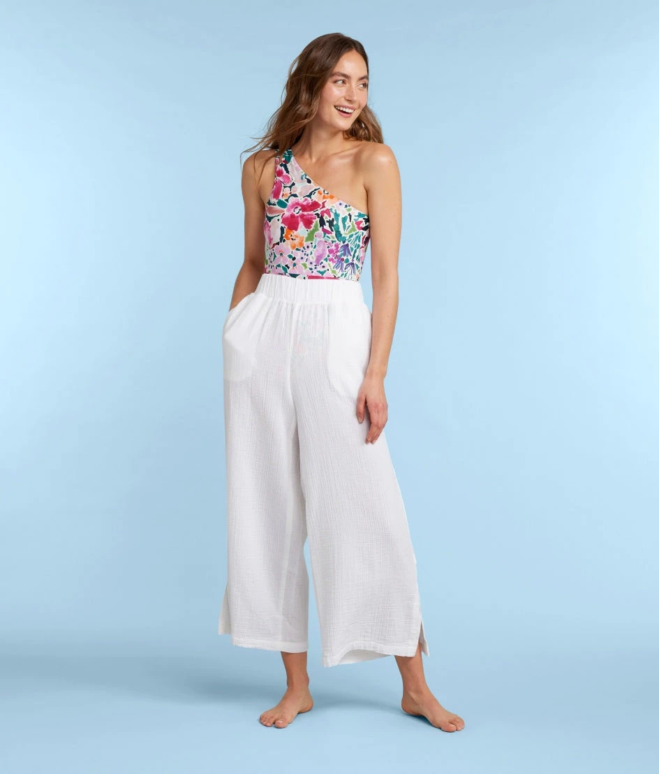 The Cloud Gauze Wide-Leg Pants - White Sand The Cloud Gauze Wide-Leg Pants - White Sand -Summersalt Shop CloudGauzeWide LegPantsWhiteSandFront1