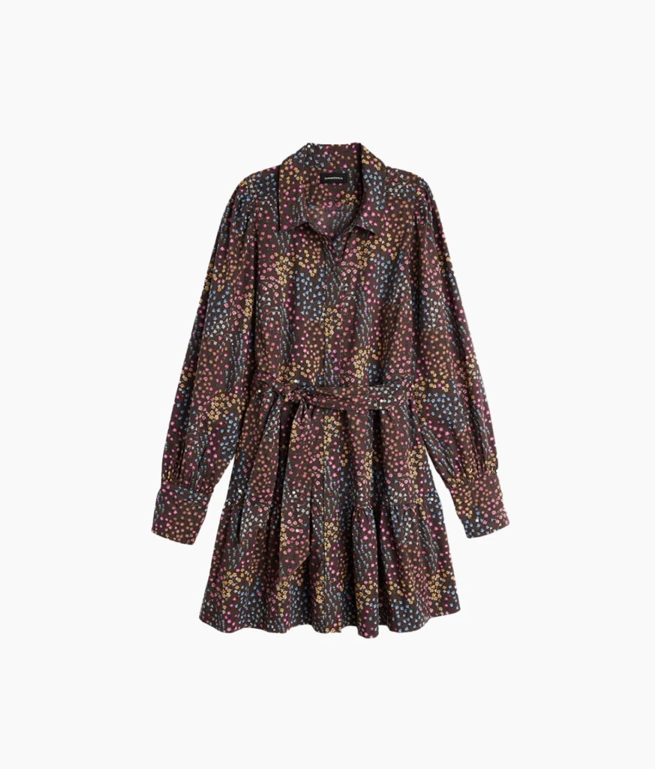 The Countryside Poplin Tiered Shirtdress - Floral Prairie in Chocolate The Countryside Poplin Tiered Shirtdress - Floral Prairie In Chocolate -Summersalt Shop Countryside Poplin Tiered Shirtdress Floral Prairie in Chocolate 6