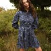 The Countryside Poplin Tiered Shirtdress - Rustic Floral In Midnight 1 The Countryside Poplin Tiered Shirtdress - Rustic Floral In Midnight -Summersalt Shop Countryside Poplin Tiered Shirtdress Rustic Floral in Midnight 1
