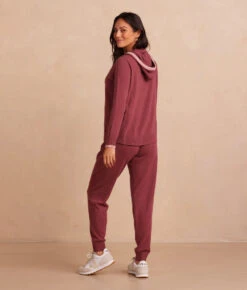 The Coziest Cashmere Blend Jogger - Rosewood & Shell 4 The Coziest Cashmere Blend Jogger - Rosewood & Shell -Summersalt Shop CoziestCashmereBlendJogger Rosewood ShellBack Full