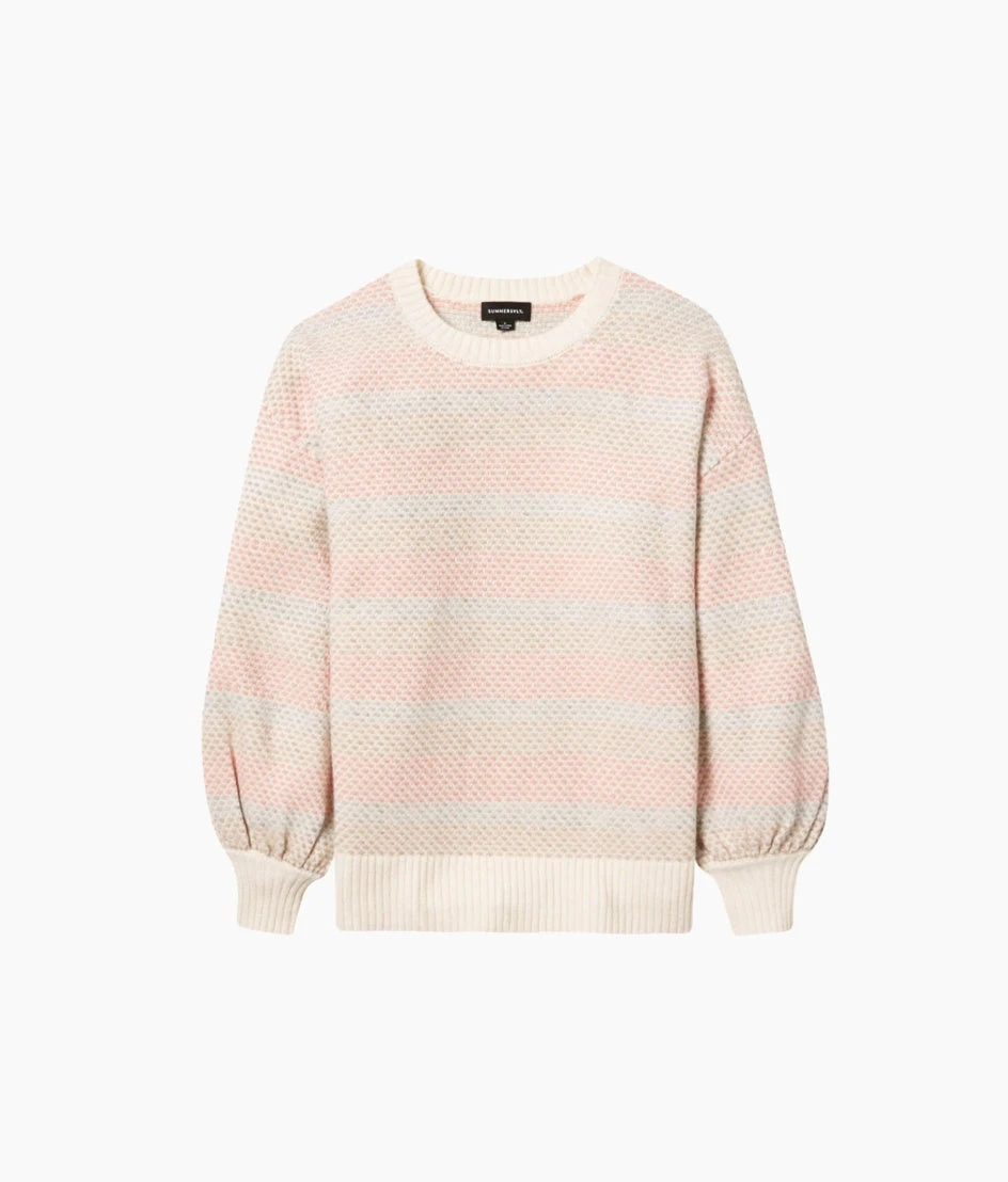 The Coziest Cashmere Blend Soft Stripe Sweater - Pastel Soft Stripe The Coziest Cashmere Blend Soft Stripe Sweater - Pastel Soft Stripe -Summersalt Shop Coziest Cashmere Blend Soft Stripe Sweater Pastel Soft Stripe 4