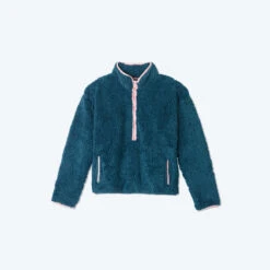 The Cozy High Pile Eco Fleece Half-Zip - Venetian & Pink Sky 4 The Cozy High Pile Eco Fleece Half-Zip - Venetian & Pink Sky -Summersalt Shop CozyFleeceZipUp Venetian2