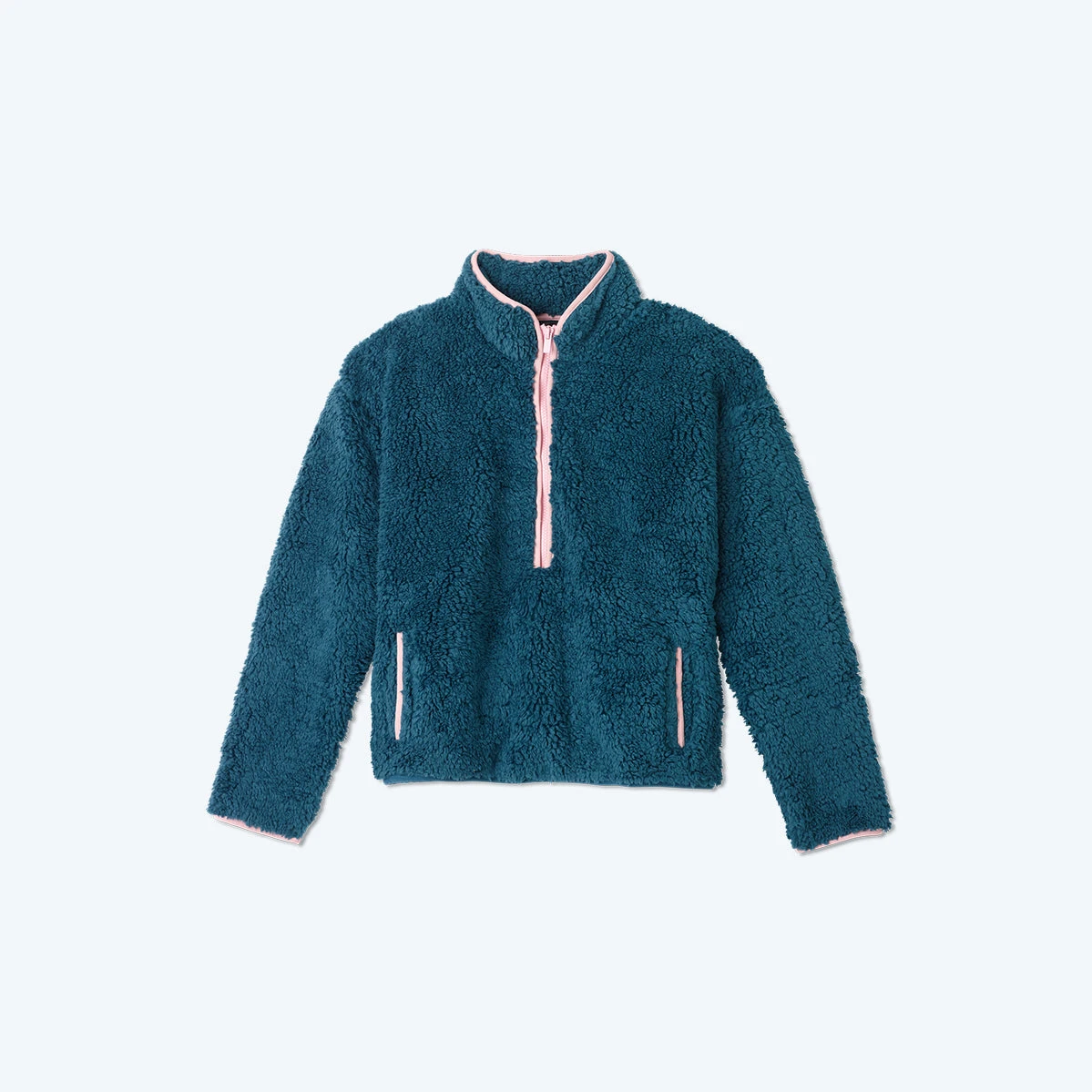 The Cozy High Pile Eco Fleece Half-Zip - Venetian & Pink Sky The Cozy High Pile Eco Fleece Half-Zip - Venetian & Pink Sky -Summersalt Shop CozyFleeceZipUp Venetian2