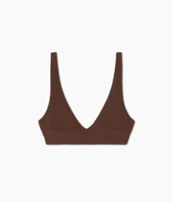 The LuxeCrinkle Tide Bikini Top - Mocha -Summersalt Shop Crepe Tide Bikini Top Mocha FLAT