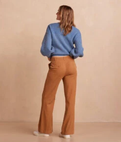 The Easy High-Waisted Flare Pant - Chai 4 The Easy High-Waisted Flare Pant - Chai -Summersalt Shop EasyHighWaistedFlarePant Chai Back Full