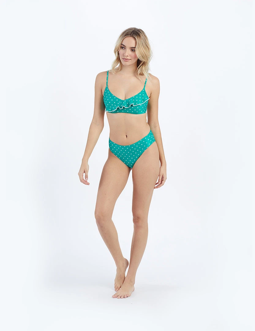 The Limited-Edition High Leg Mid Rise Bikini Bottom - Seaglass Dot The Limited-Edition High Leg Mid Rise Bikini Bottom - Seaglass Dot -Summersalt Shop