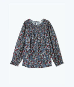 The Perfect Smocked Cotton Top - Outbloom In Midnight 4 The Perfect Smocked Cotton Top - Outbloom In Midnight -Summersalt Shop FlatLay 2021 11 29T165141.343