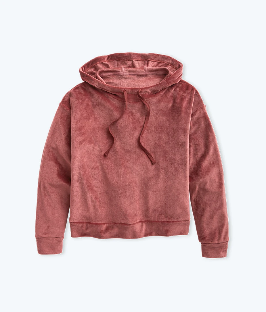 The Plush Velour Hoodie - Rosewood The Plush Velour Hoodie - Rosewood -Summersalt Shop FlatLay 2022 01 19T103131.768
