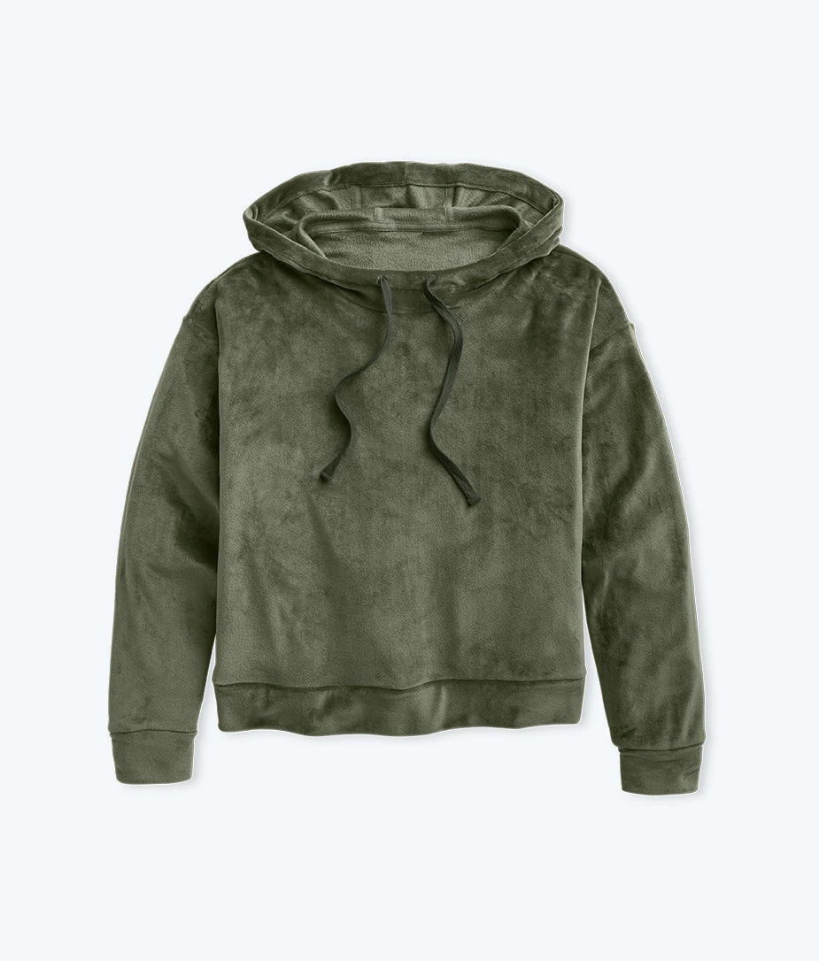 The Plush Velour Hoodie - Olive The Plush Velour Hoodie - Olive -Summersalt Shop FlatLay1 10 43c13bdd 9d36 4f20 8411 16308834b3de