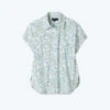 The Poolside Poplin Button-Down Shirt - Secret Garden In Powder Blue & Sage