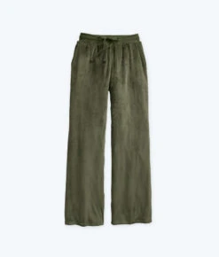 The Plush Velour Lounge Pant - Olive -Summersalt Shop FlatLay1 3