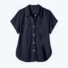 The Towel Terry Button-Down Shirt - Midnight -Summersalt Shop FlatLay1 3994415e dd3d 479b 876d ab45ec9540c0