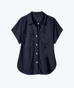 The Towel Terry Button-Down Shirt - Midnight