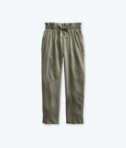 The Going Places Gauze Drawstring Pant - Agave