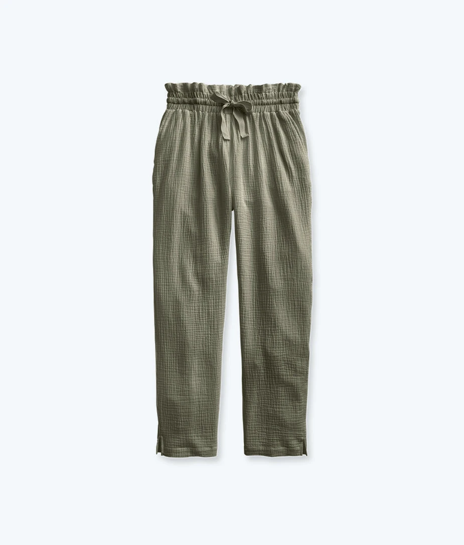 The Going Places Gauze Drawstring Pant - Agave The Going Places Gauze Drawstring Pant - Agave -Summersalt Shop FlatLay2 55c9b00f 820b 4cd1 b98a e02a5e103469