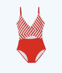 The Sea Breeze Cutout One-Piece - Mixed Stripe In Grapefruit & White Sand 7 The Sea Breeze Cutout One-Piece - Mixed Stripe In Grapefruit & White Sand -Summersalt Shop FlatLay32 17f4976a 7285 459c 9280 94ee6ecd0504
