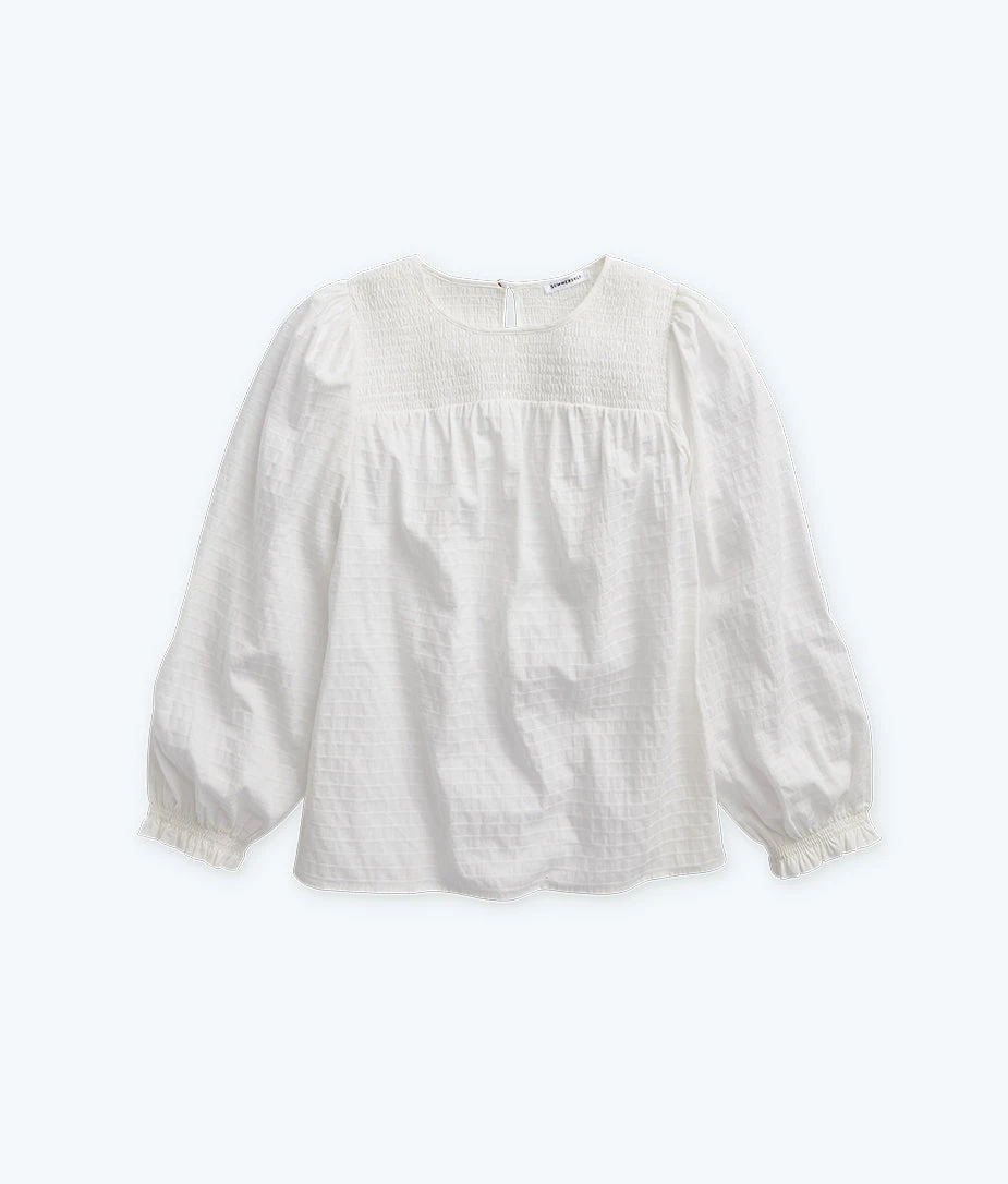 The Perfect Smocked Cotton Top - White Sand The Perfect Smocked Cotton Top - White Sand -Summersalt Shop FlatLay3 4764ffd2 b64b 44b3 bcf3 4837454605d6