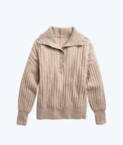 The Coziest Cashmere Blend Ribbed Half-Button Sweater - Toffee 5 The Coziest Cashmere Blend Ribbed Half-Button Sweater - Toffee -Summersalt Shop FlatLay 1f587846 2311 4927 b11a db49984deb12