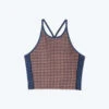The High Neck Midi Sports Bra Tank - Gingham In Blue Mountain & Toffee 2 The High Neck Midi Sports Bra Tank - Gingham In Blue Mountain & Toffee -Summersalt Shop FlatLay 23bf82f0 99d2 4c96 8957 7d43d9215ab5